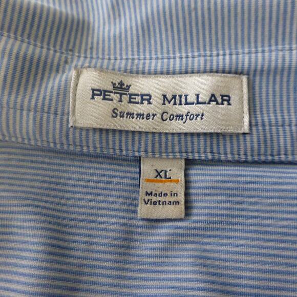 Peter Millar Shirt Mens XL Golf Polo Summer Comfort Performance Blue Stretch - Picture 5 of 10